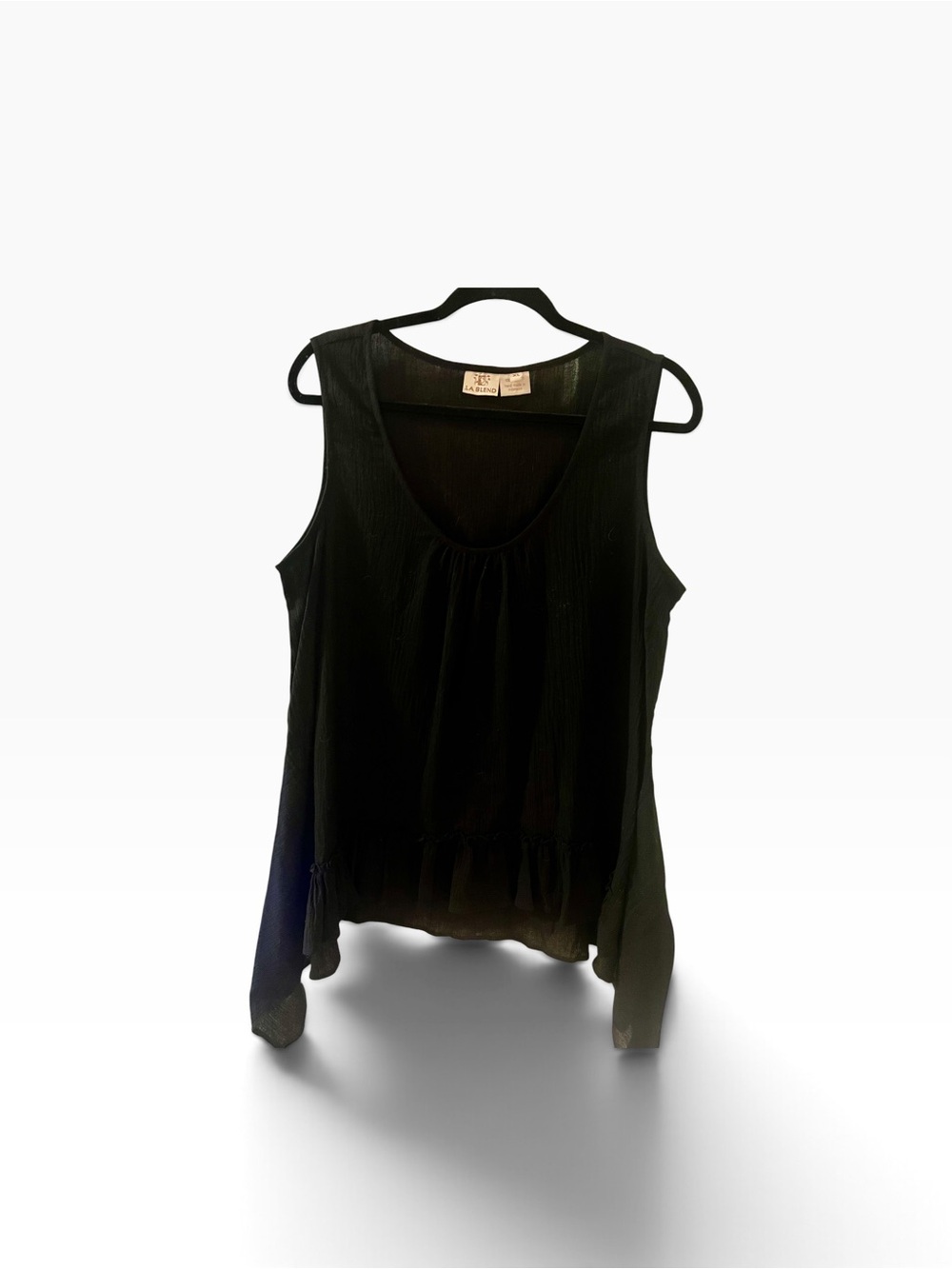 Black Sleeveless Scoop Neck Women's Top